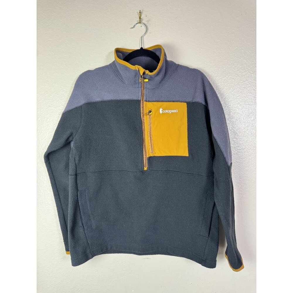 Cotopaxi Abrazo Half Zip Fleece Jacket Men Size Large Gray Mustard Lightweight